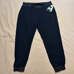 ClimateRight by Cuddl Duds Agion Modern Fit Slim Straight Scrub Pant Black L /XL